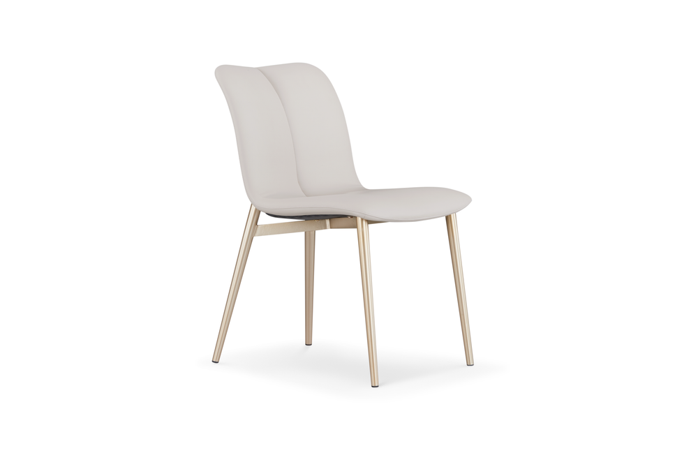 Dining chair AJW2125Y  PU + Matel / Cream