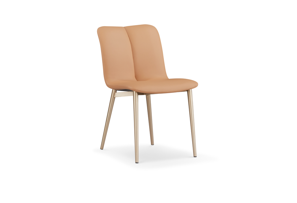 Dining chair AJW2125Y  PU + Matel / Brown